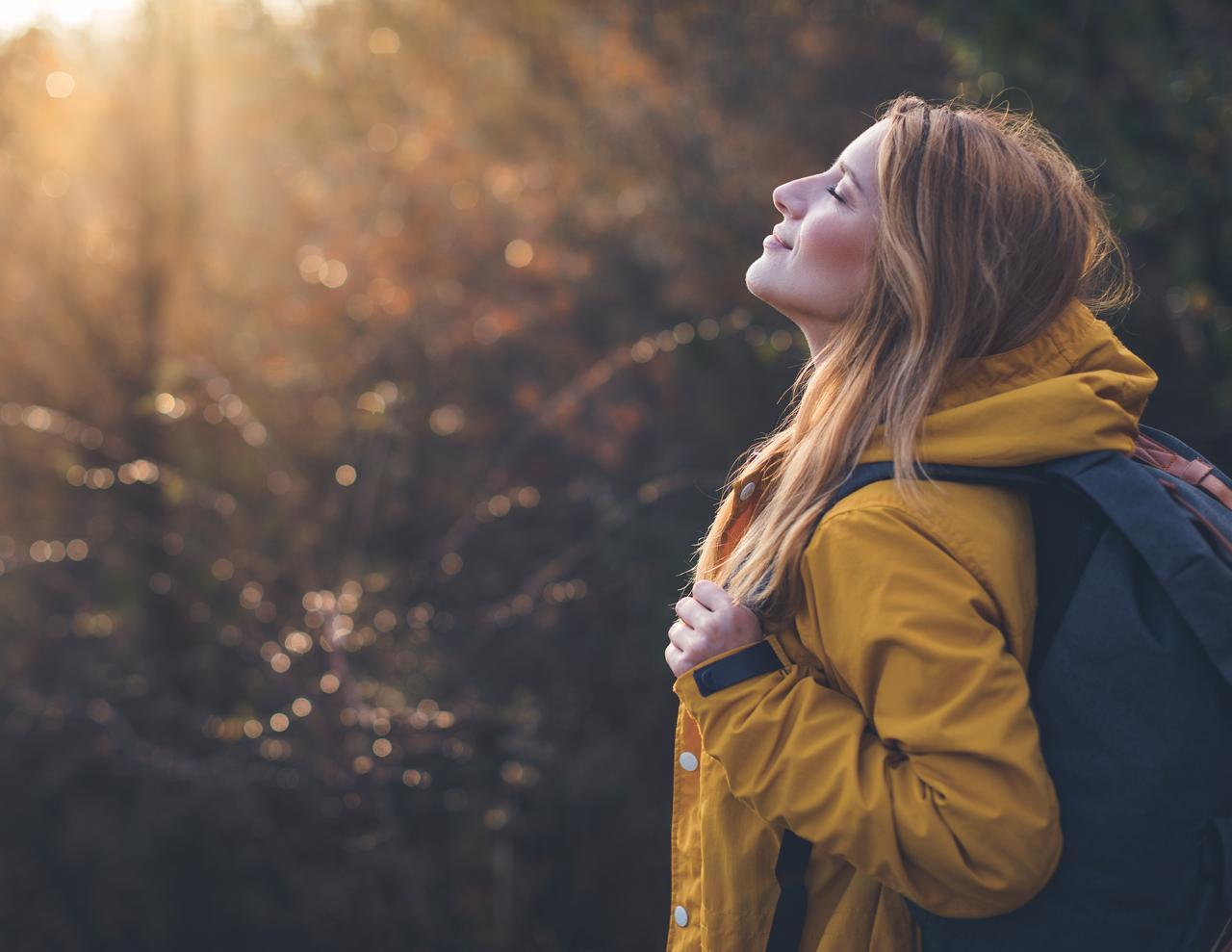 Breathing in nature at golden hour